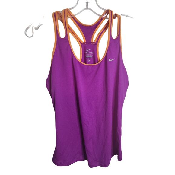 Nike Dri-Fit Purple/Orange Strappy Racerback Tank, Medium - Picture 1 of 5